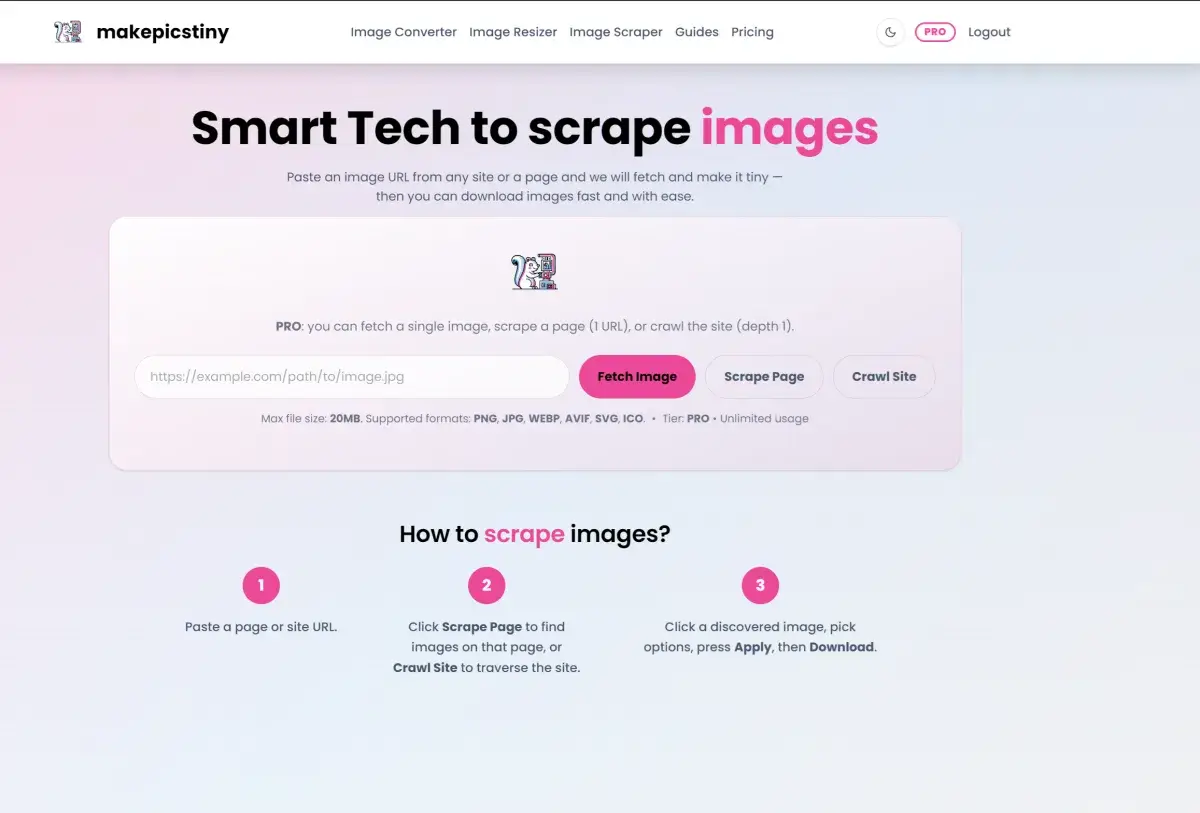 Image Scrape with ease with our lightning fast tool